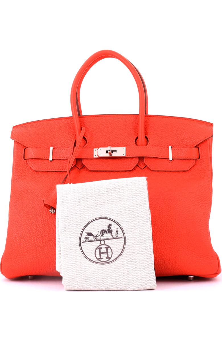Pre-Owned Hermes Birkin Handbag Orange Togo with Palladium Hardware 35, Alternate, color, Capucine