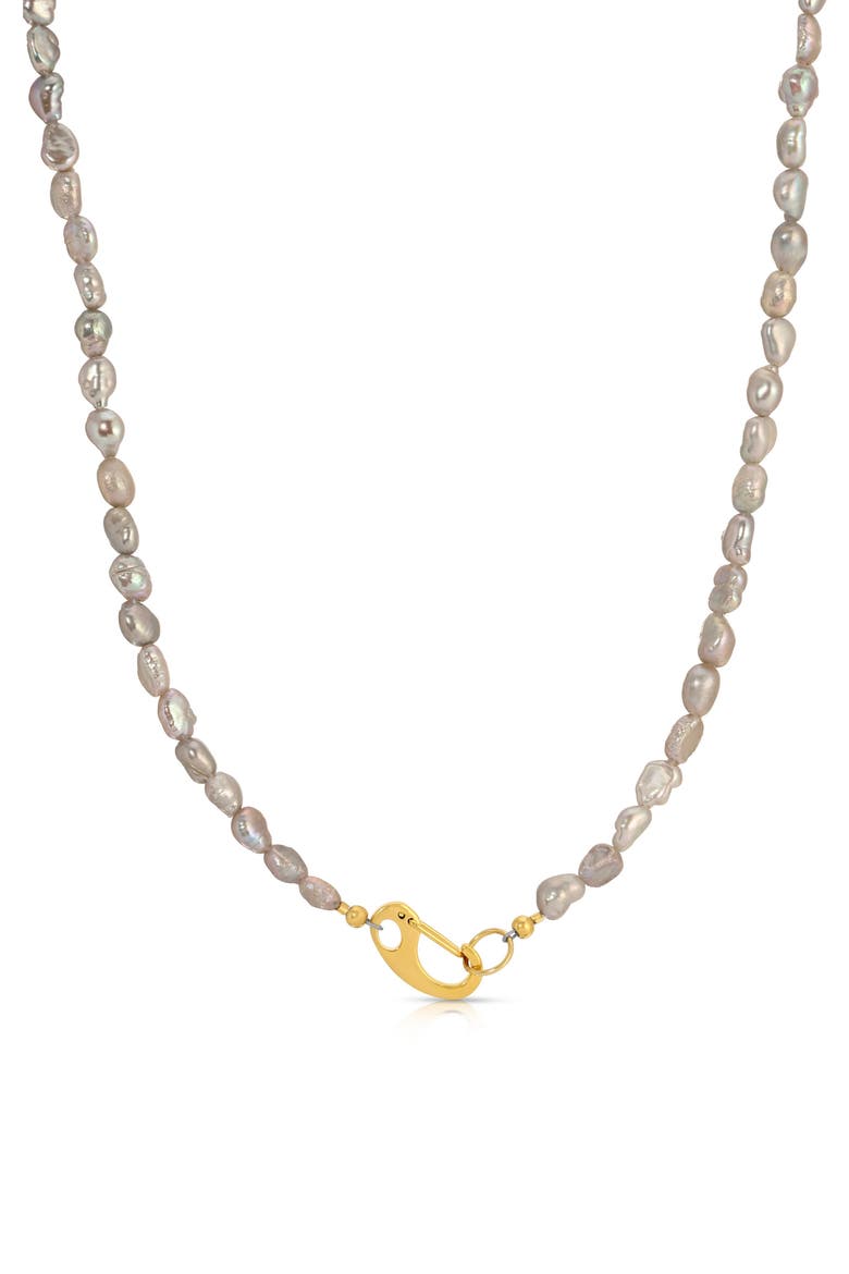 Classy Cultured Pearl Necklace, Main, color, GOLD