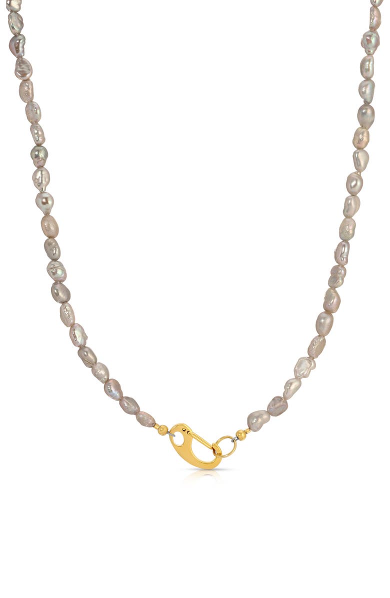 KOZAKH Classy Cultured Pearl Necklace, Main, color, Gold