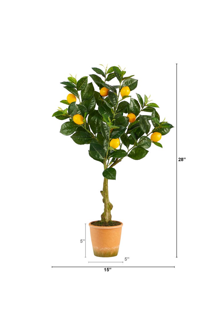 28-in Lemon Artificial Tree in Decorative Planter, Alternate, color, Green