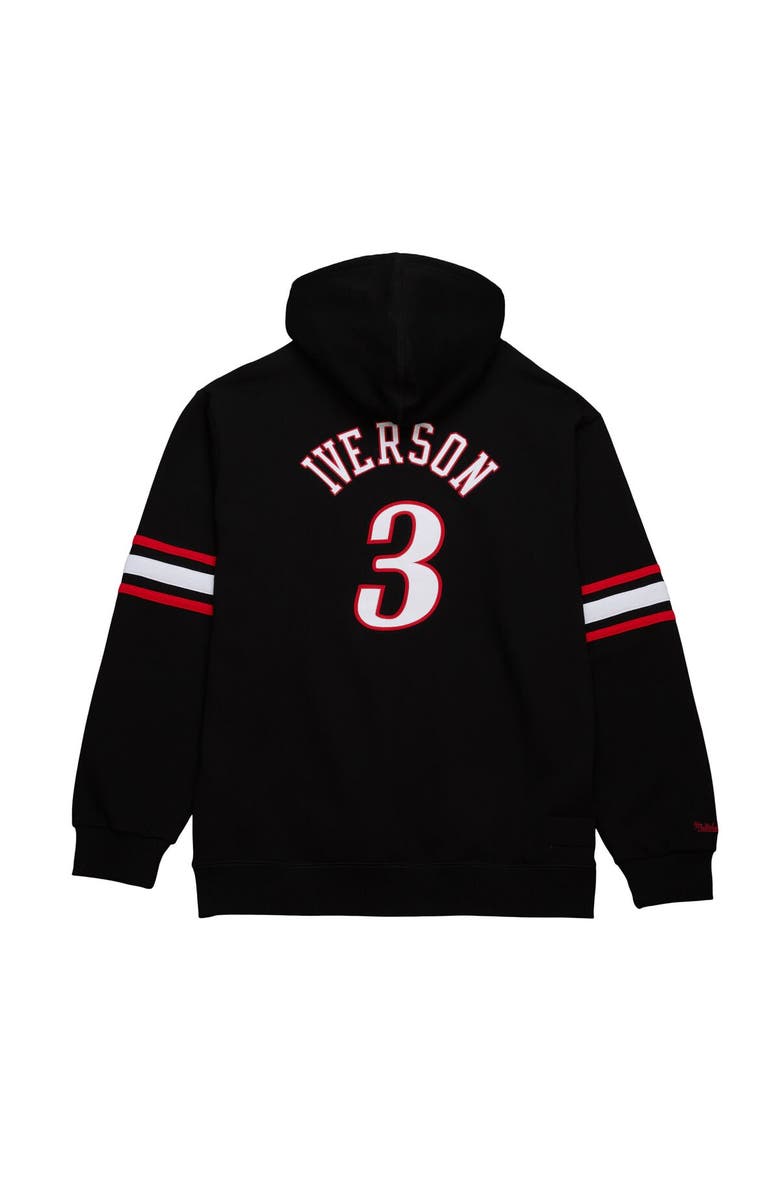 Mitchell & Ness Men's Mitchell & Ness Allen Iverson Black Philadelphia 76ers Name & Number Pullover Hoodie, Alternate, color, Black
