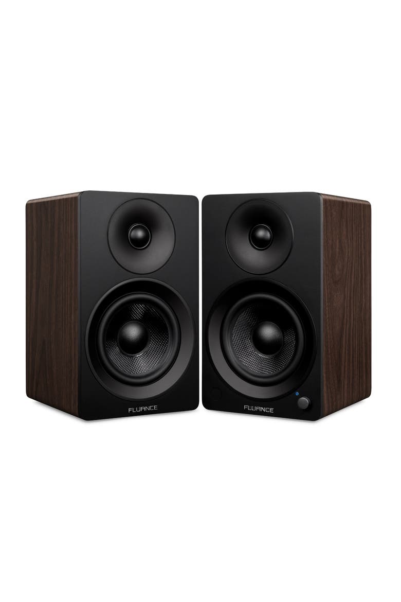 Powered 6.5'' Stereo Bookshelf Speakers for Turntable, TV PC & Bluetooth, Main, color, Natural Walnut
