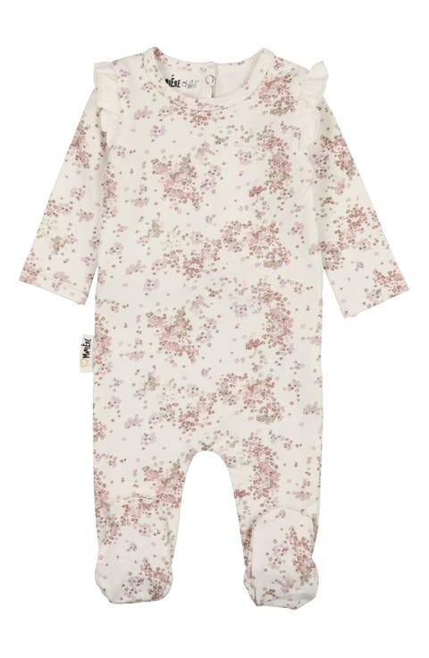 Blooming Ruffle Accent Cotton Footie (Baby)