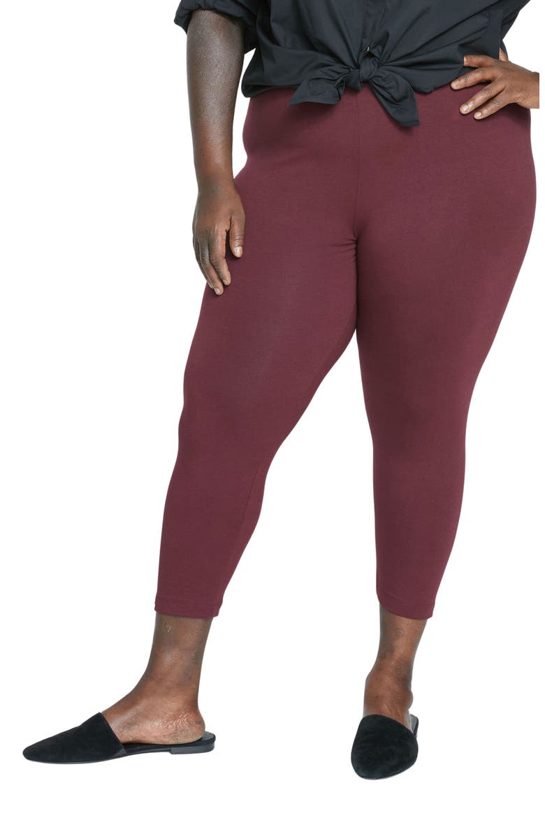 Roya Crop Leggings, Main, color, BLACK CHERRY RED