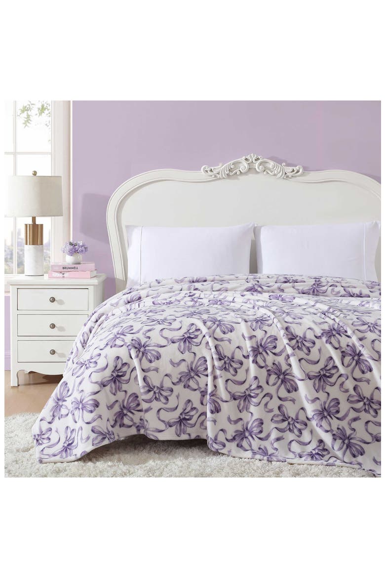 Ballet Bows Throw Blanket, Alternate, color, PURPLE