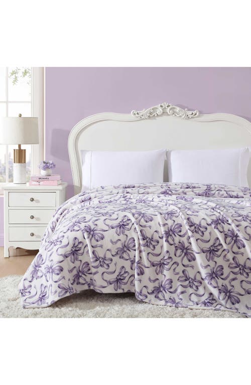 Betsey Johnson Ballet Bows Throw Blanket In Purple