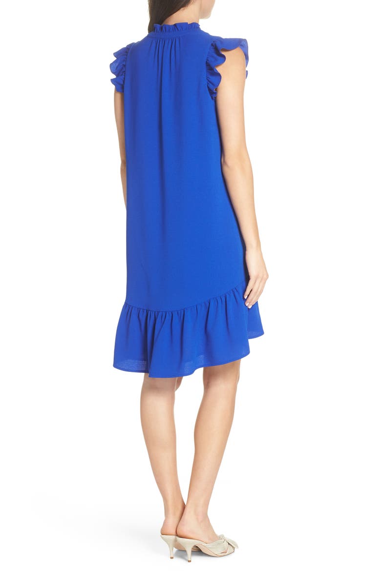 Ruffle Shift Dress, Alternate, color, ROYAL