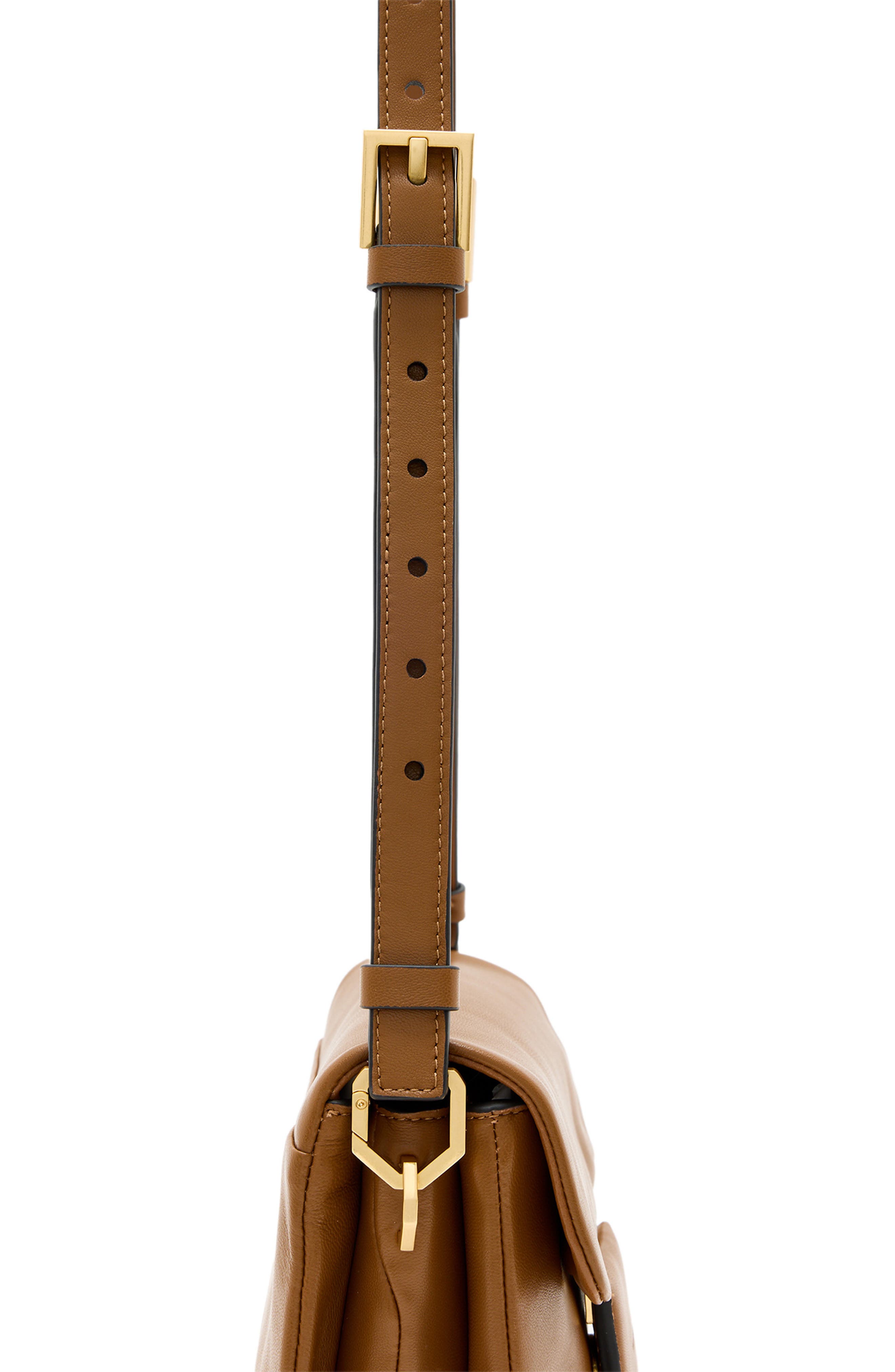 AllSaints Jupiter Leather Crossbody Bag, Alternate, color, Sepia Brown