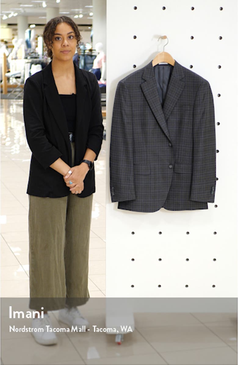 Flynn Classic Fit Check Wool Sport Coat, sales video thumbnail