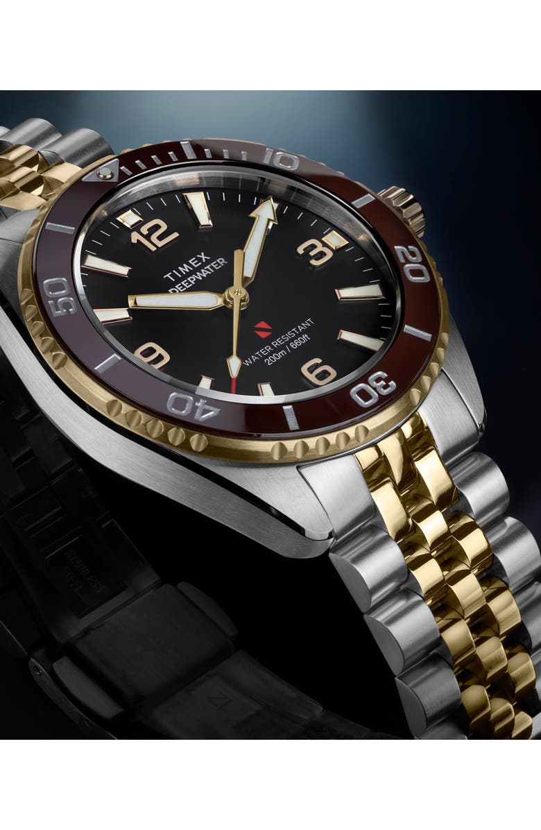 Timex<sup>®</sup> Deepwater Arctic 200 Two-Tone Bracelet Watch, 40.5mm, Alternate, color, Silver-Tone
