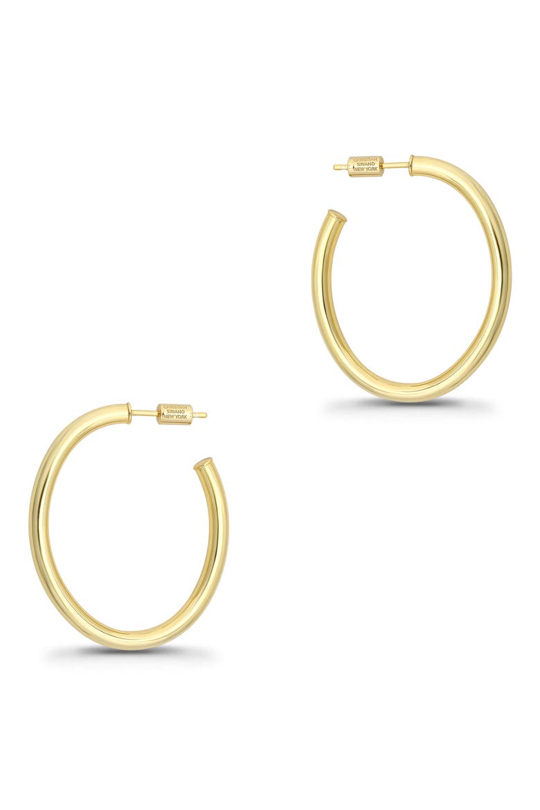 35mm Oval Hoop Earrings, Alternate, color, GOLD