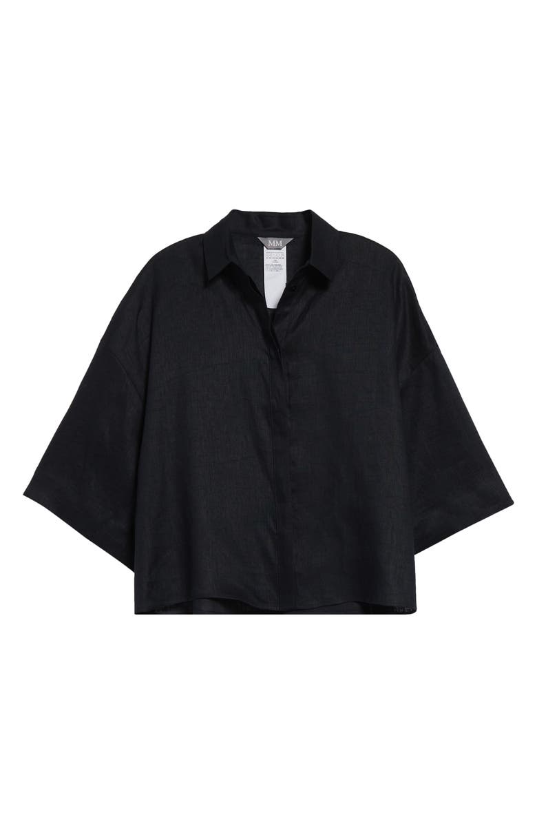 MM by Max Mara Mirano Linen Blouse, Alternate, color, Black