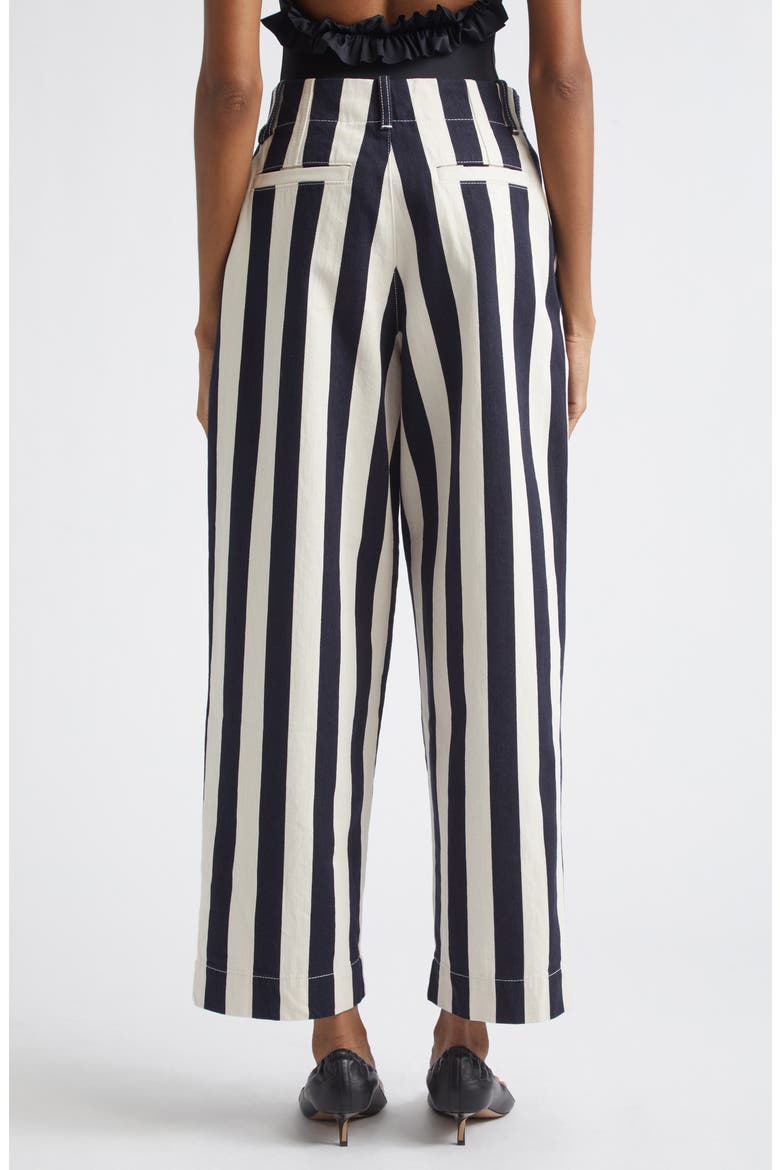Le de-Nîmes Parasol Crop Straight Leg Jeans, Alternate, color, NAVY/ WHITE BIG STRIPE