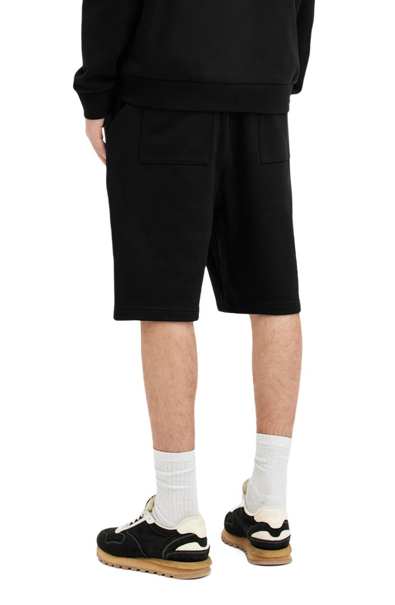 AllSaints Underground Relaxed Fit Organic Cotton Sweat Shorts, Alternate, color, Jet Black