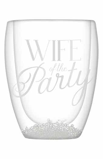 CREATIVE BRANDS Wife of the Party Double Wall Stemless Glass