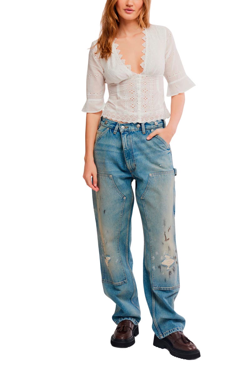 Salone Eyelet Top, Alternate, color, CLEAN IVORY