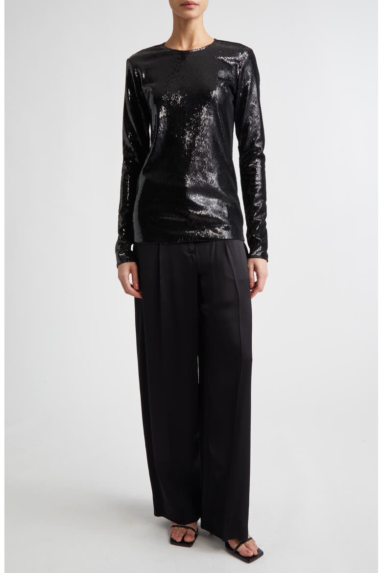 Sequin Top, Alternate, color, BLACK