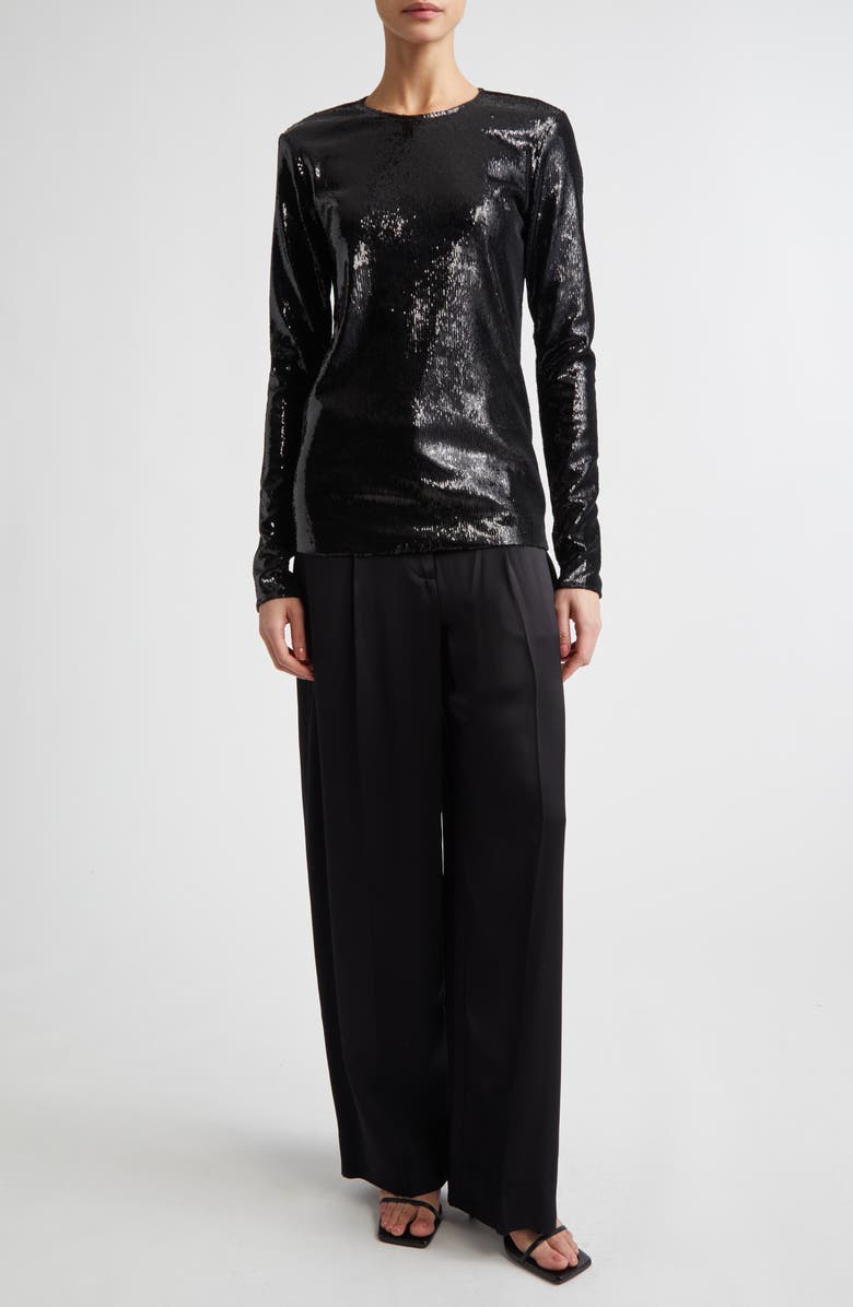 TOTEME Sequin Top, Alternate, color, Black
