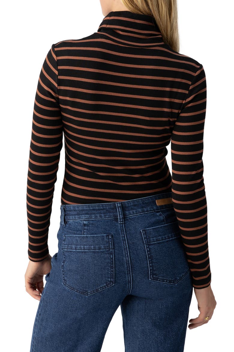 Essential Stripe Turtleneck, Alternate, color, RAW HIDE