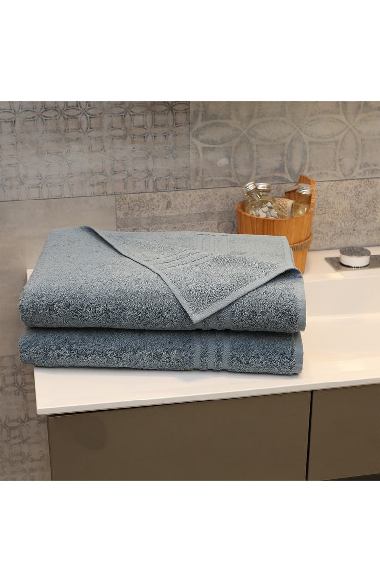 Linum Home Textiles Denzi Bath Sheet - Set of 2 - Denzi Blue, Alternate, color, Denzi Blue