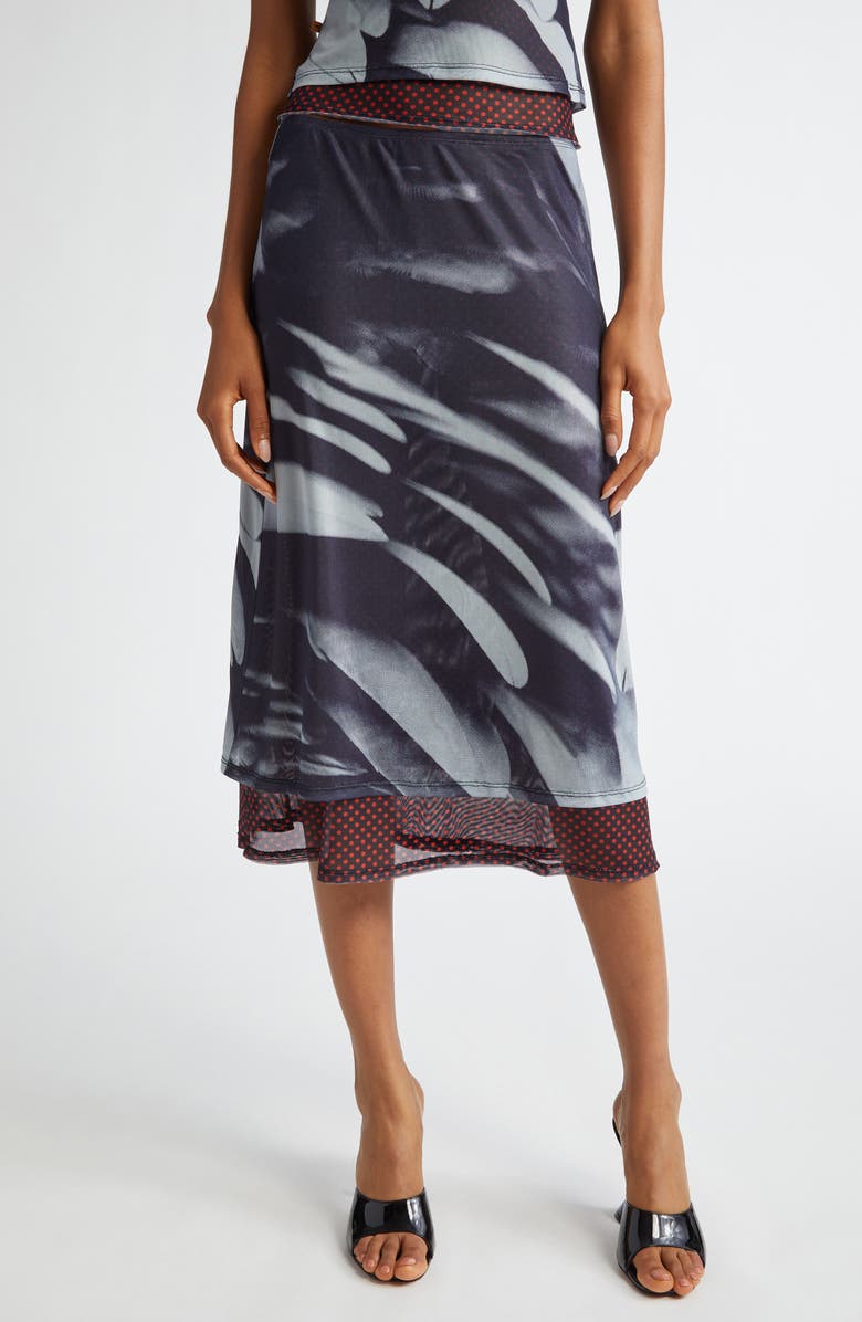 Miaou Maria Tiered Midi Skirt, Main, color, 