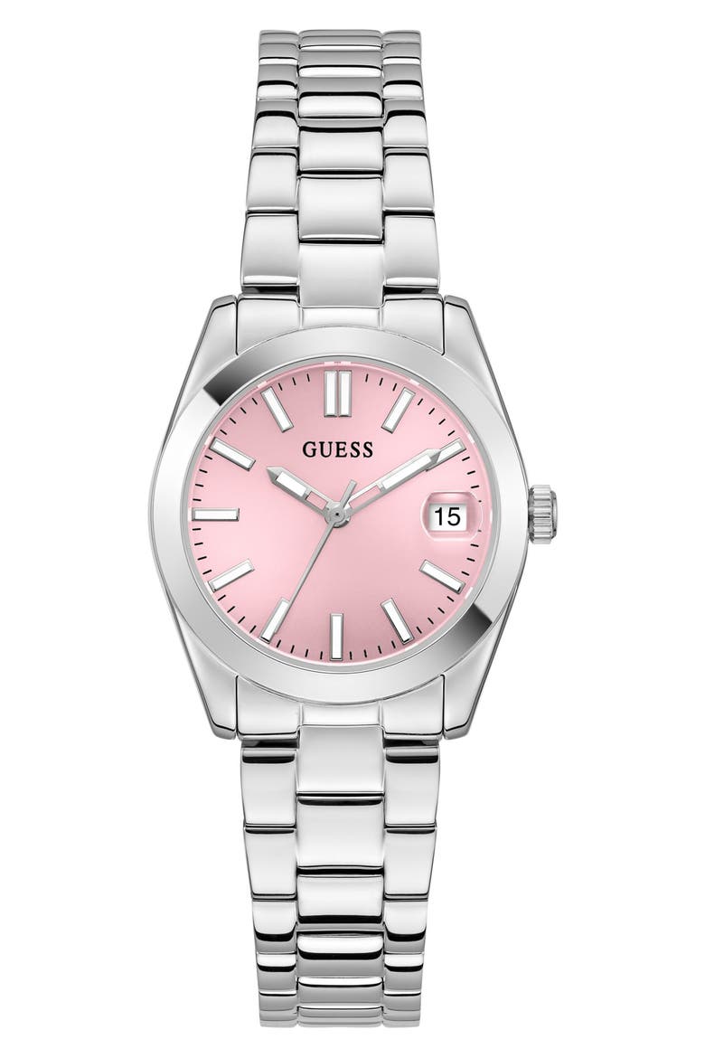 Date Bracelet Watch, 32mm, Main, color, PINK/ SILVER
