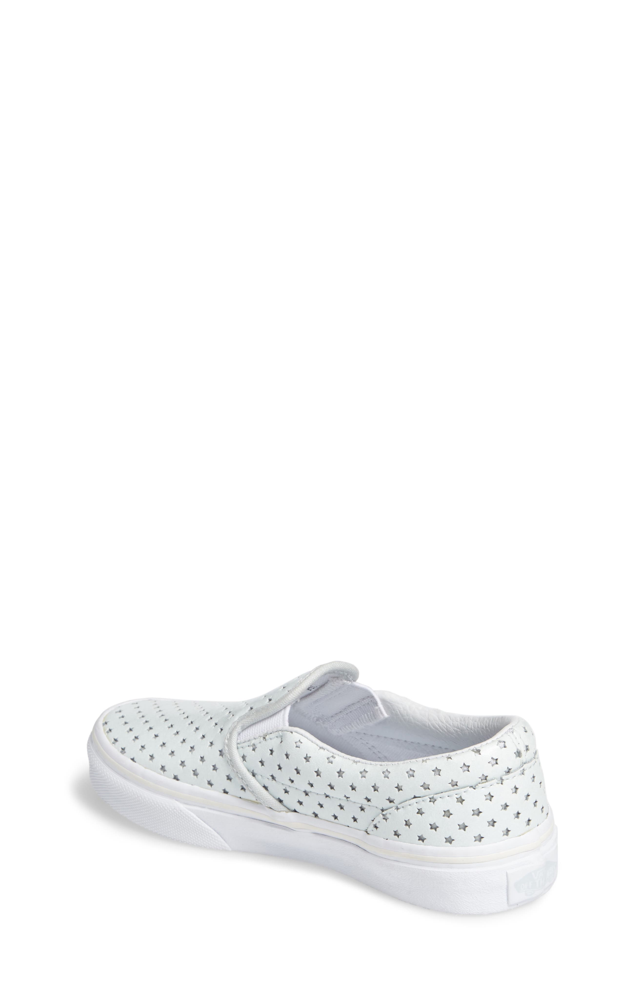 Classic Perforated Slip-On Sneaker, Alternate, color, STARS PEARLIZED LEATHER