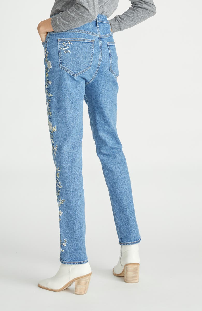 Driftwood Stella High Waist Floral Embroidered Skinny Jeans, Alternate, color,
