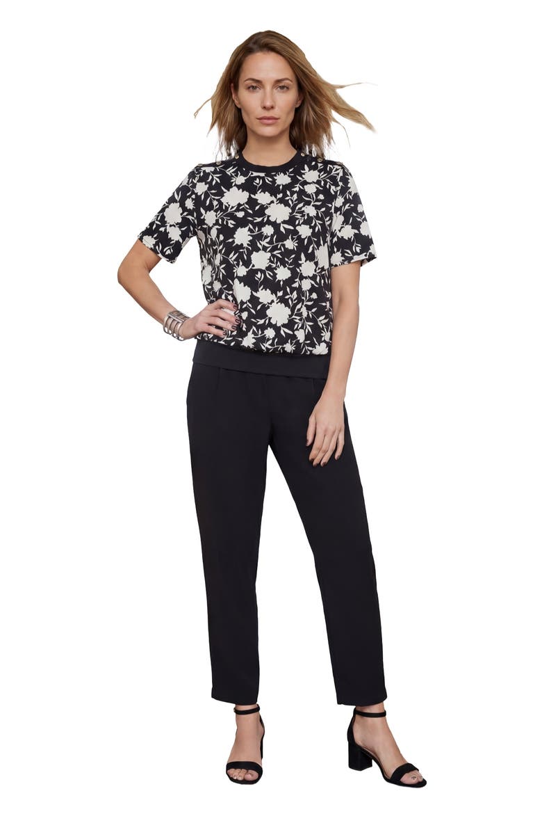 Blouson Top, Main, color, BLACK BLOOM