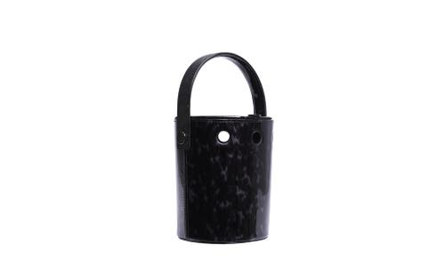 Shop Perrin Paris Le Mini Seau Bucket Bag In Ecaille Black | Black Strass