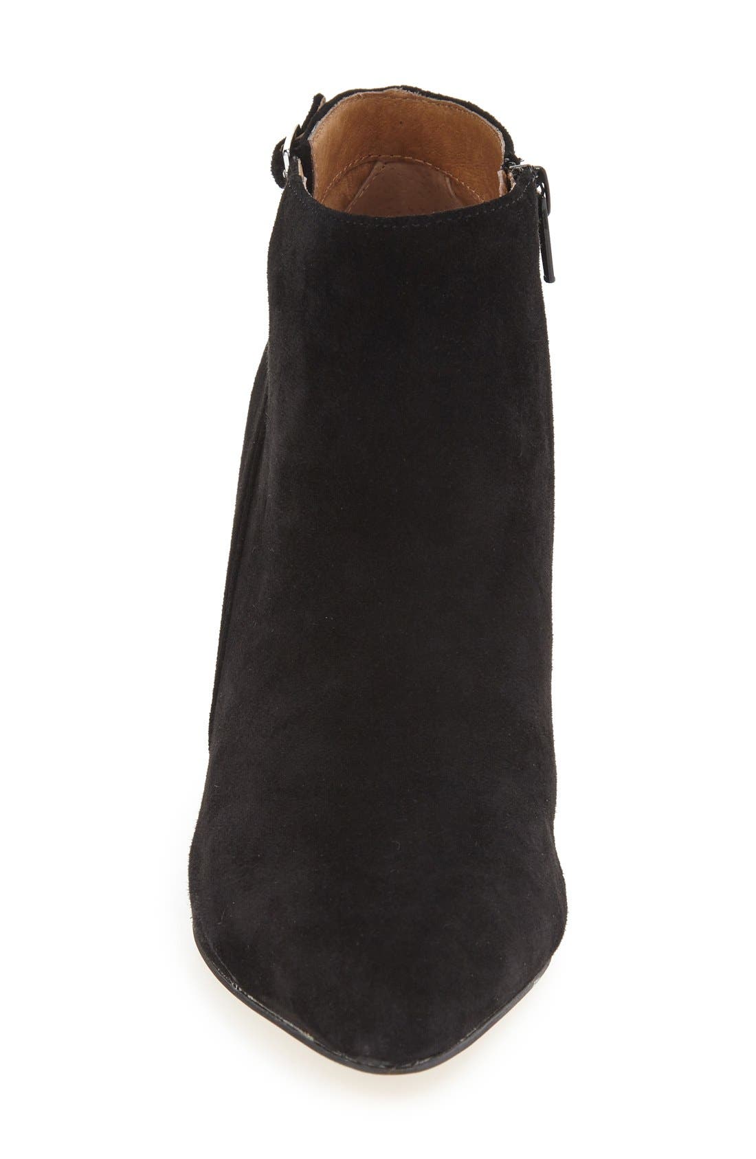 'Roster' Pointy Toe Bootie, Alternate, color, BLACK SUEDE