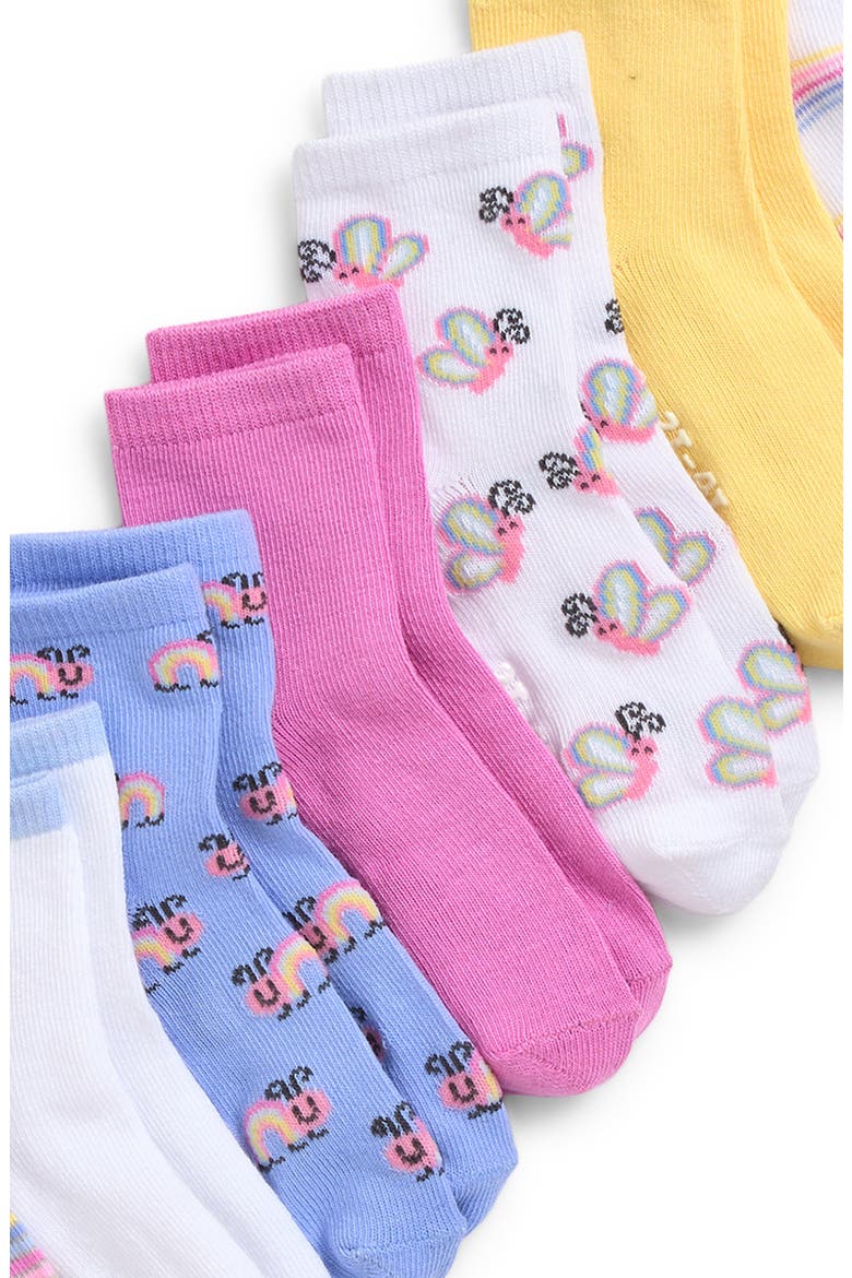 Kids' Rainbow Insects Assorted 10-Pack Gripper Crew Socks, Alternate, color, PINK MULTI COMBO