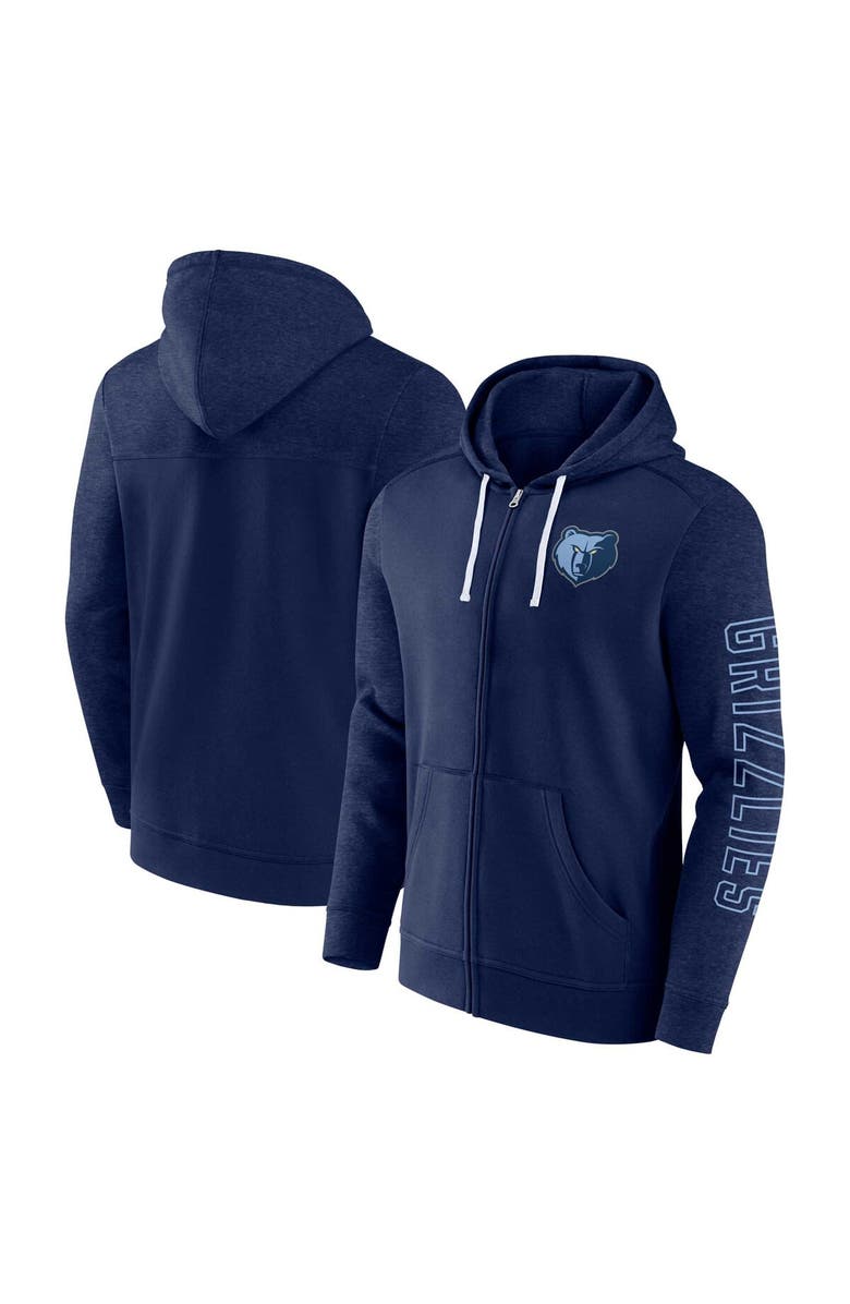 FANATICS Men's Fanatics Branded Navy Memphis Grizzlies Offensive Line Up Full-Zip Hoodie, Main, color, 