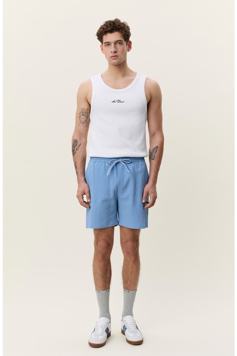 Seersucker Swim Trunks, Alternate, color, ALLURE