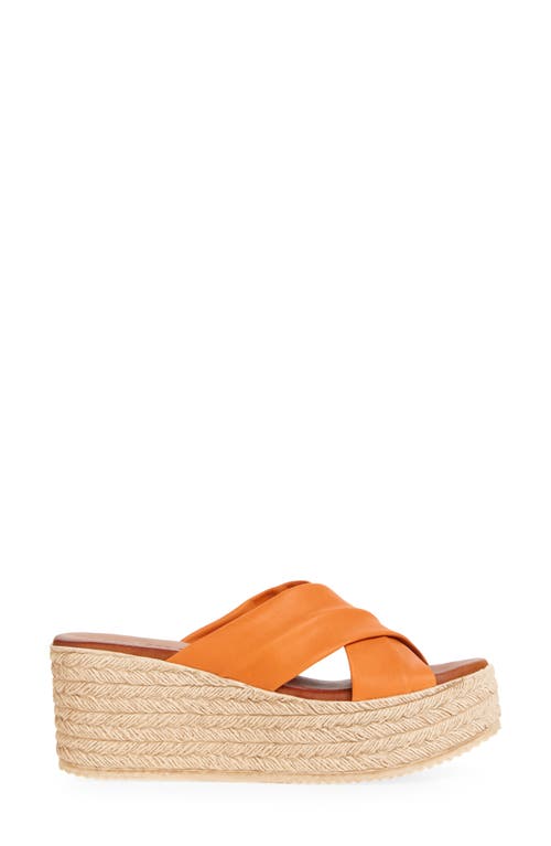 Cordani Bella Espadrille Wedge Sandal In Orange Leather