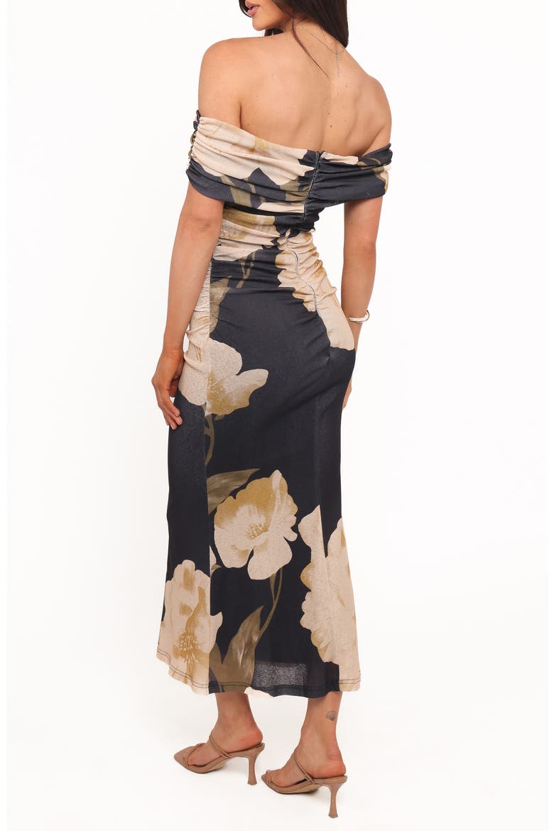 Koda Floral Off the Shoulder Dress, Alternate, color, BLACK FLORAL