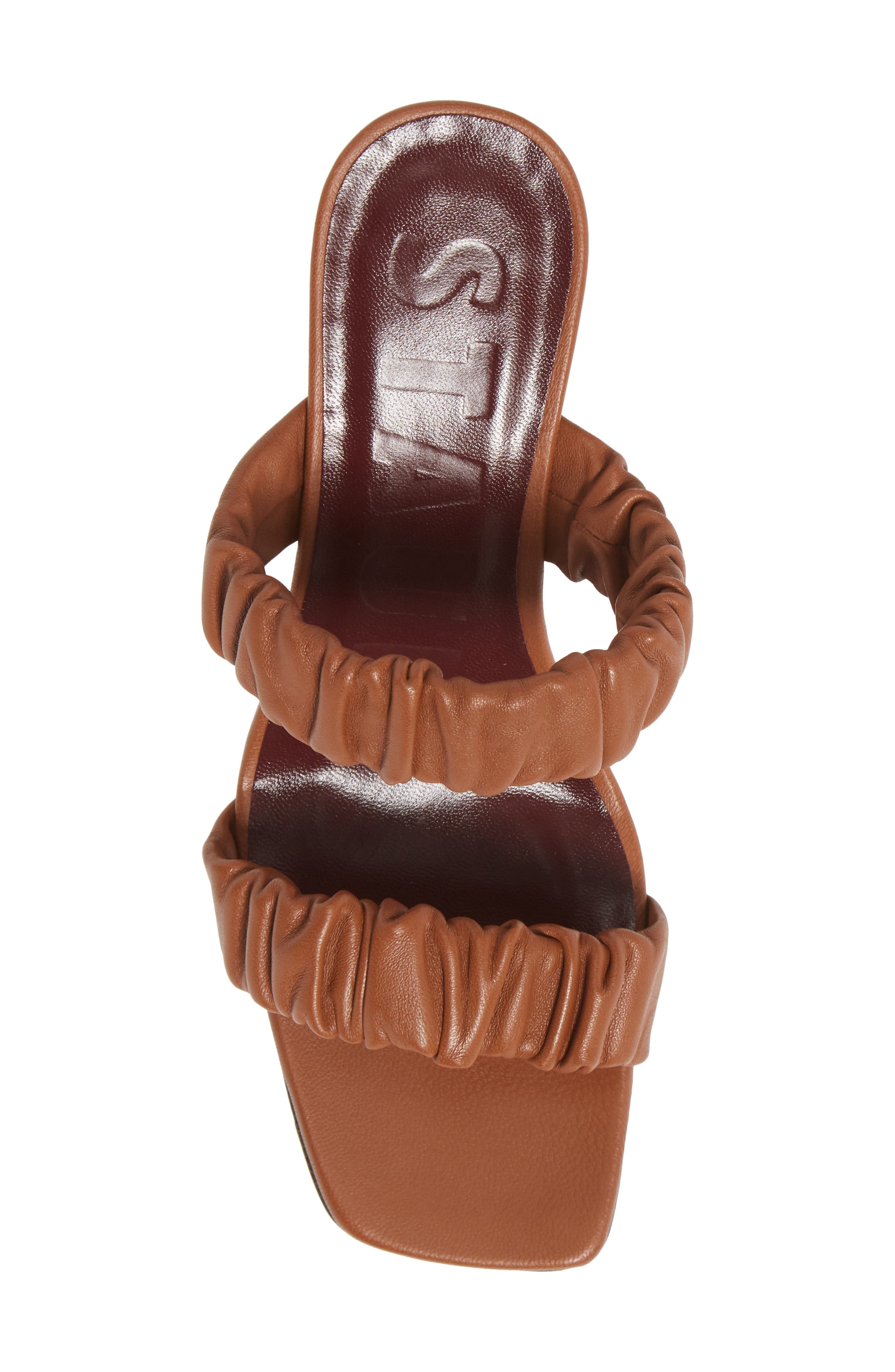 Frankie Ruched Slide Sandal, Alternate, color, TAN