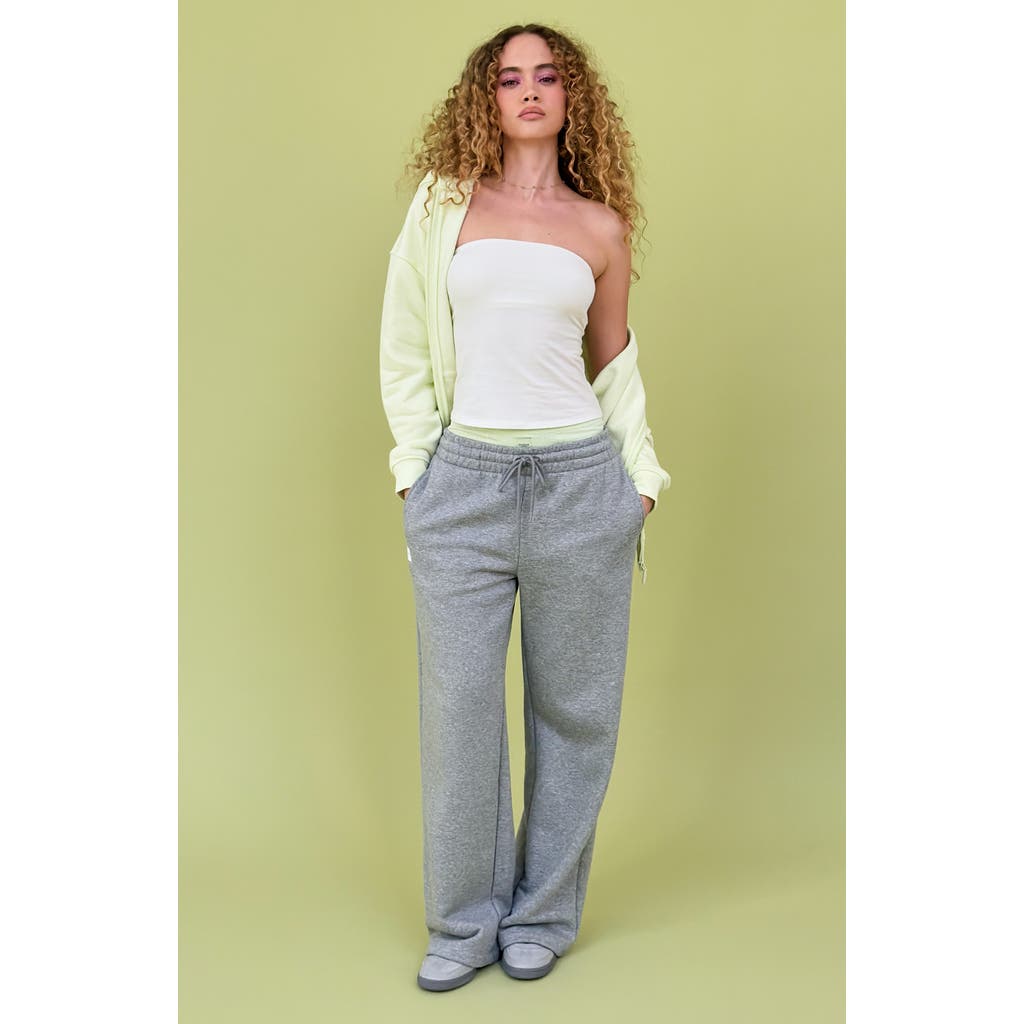 Florence by Mills Cozy Crush Wide Leg Sweatpants in Heather Grey at Nordstrom, Size Xx-Small