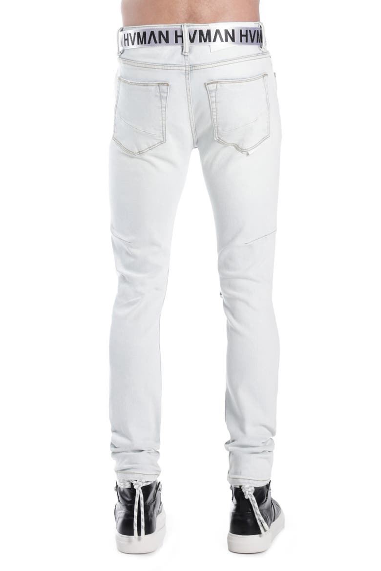 Strat Belted Super Skinny Jeans, Alternate, color, ZEPHYR