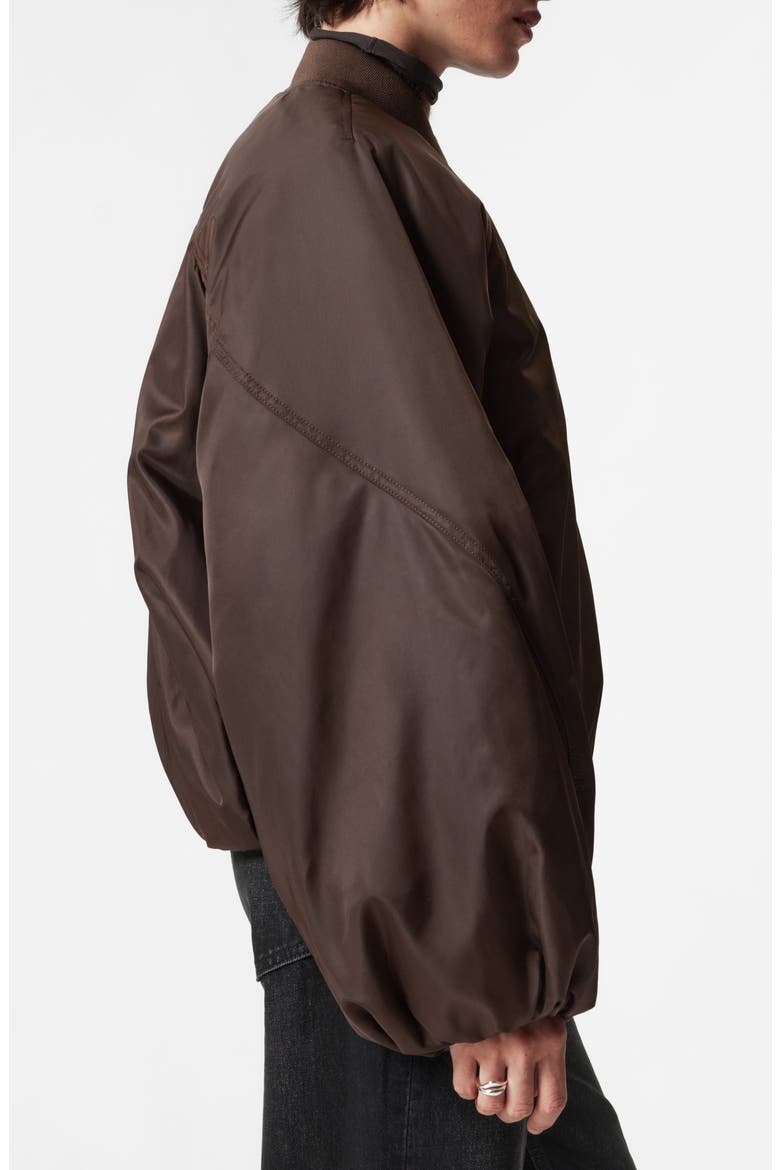 Oversize Bomber Jacket, Alternate, color, BROWN DARK