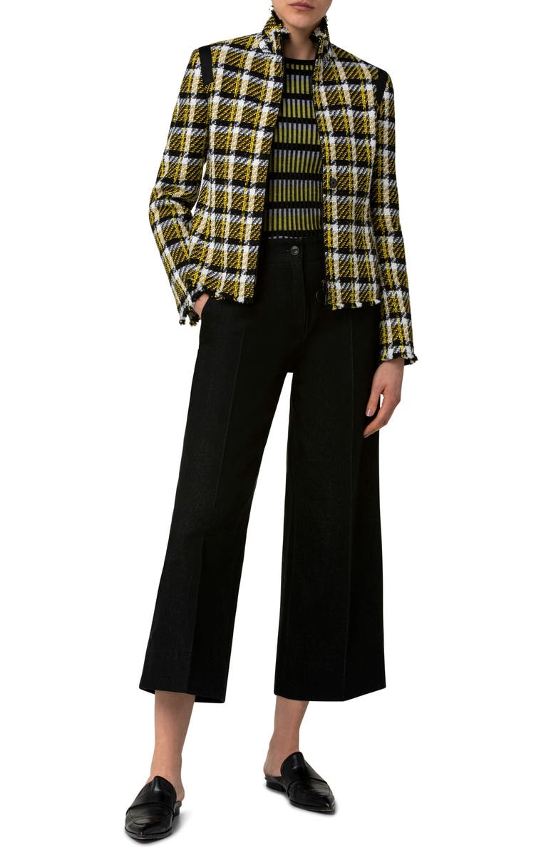 Akris punto Check Tweed Crop Jacket, Alternate, color, 