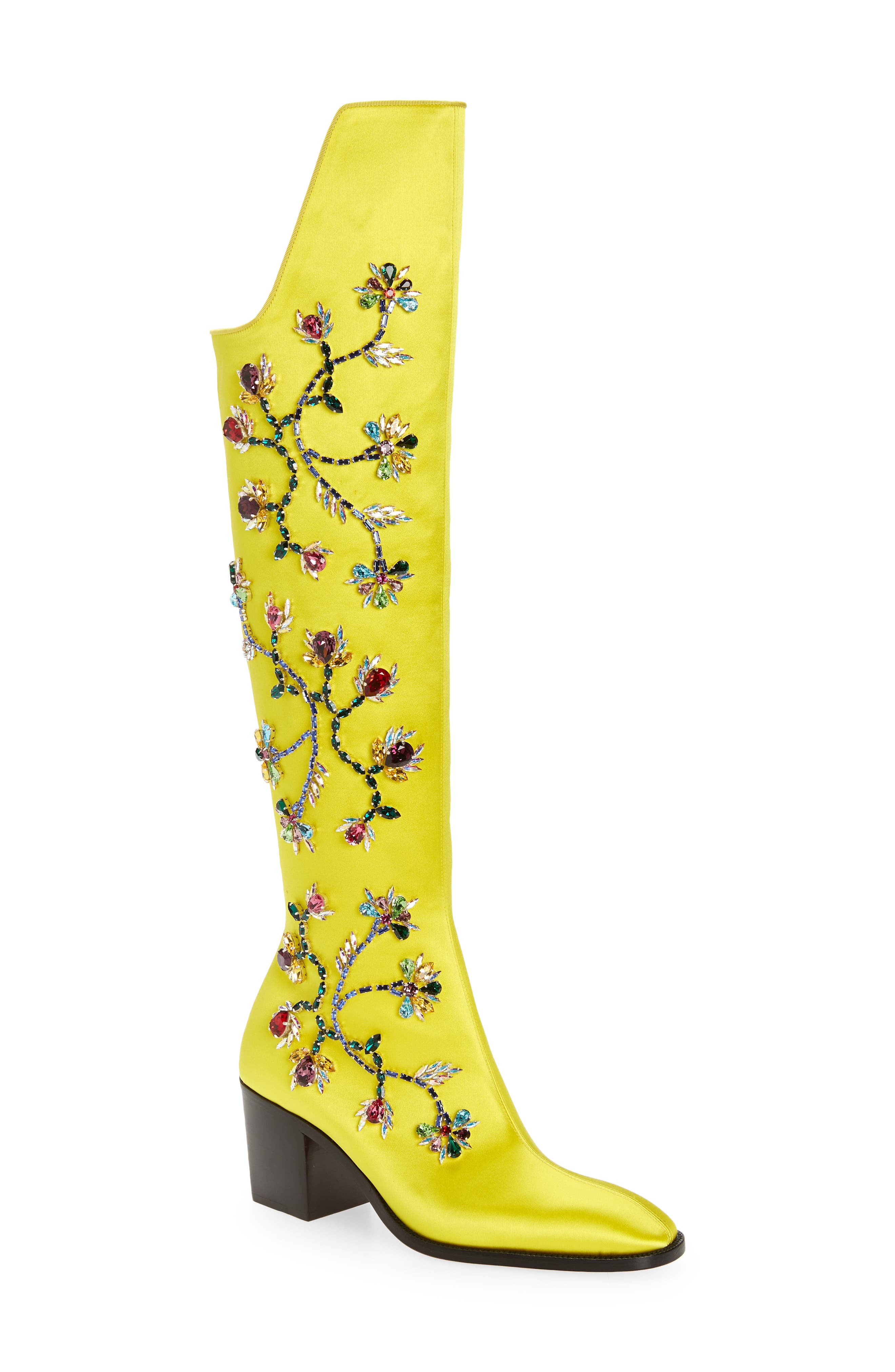 Morgan Fleur Crystal Embellished Boot, Main, color, YELLOW