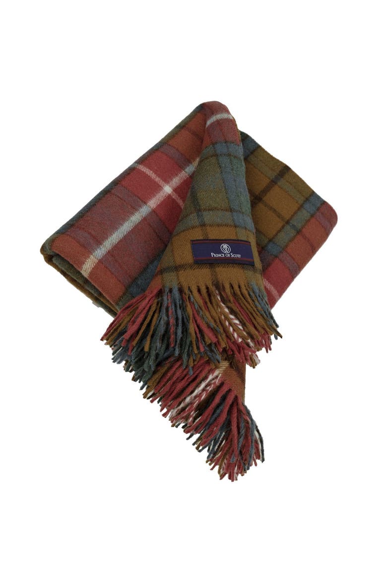 Highland Tartan Tweed Merino Wool Throw, Alternate, color, Antique Buchanan
