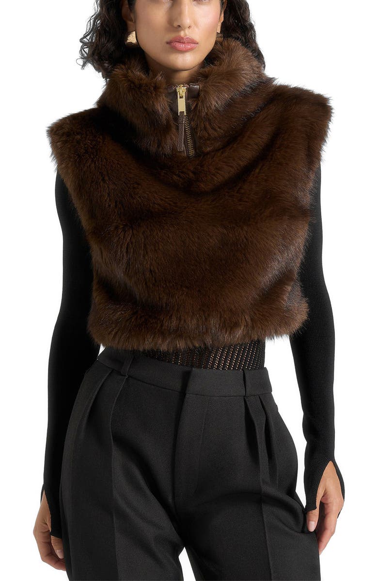 Manière De Voir Nayla High Neck Fur Jumper, Alternate, color, 