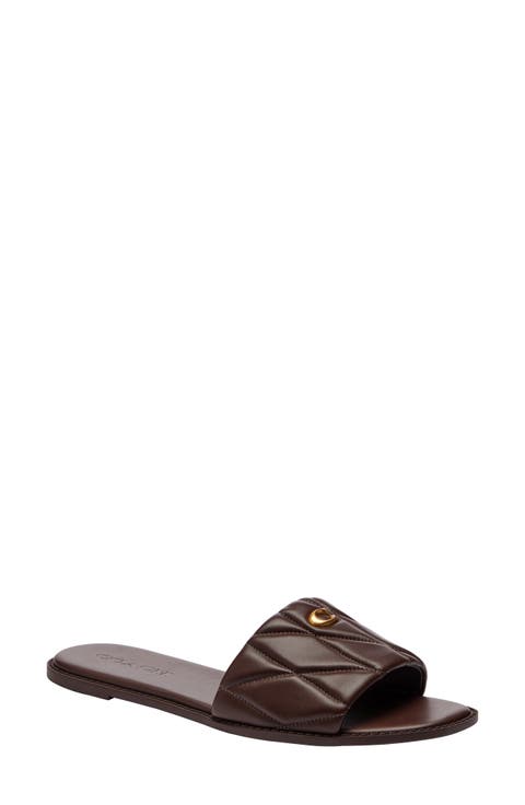 Quilted Flat Slide Sandal (Women)
