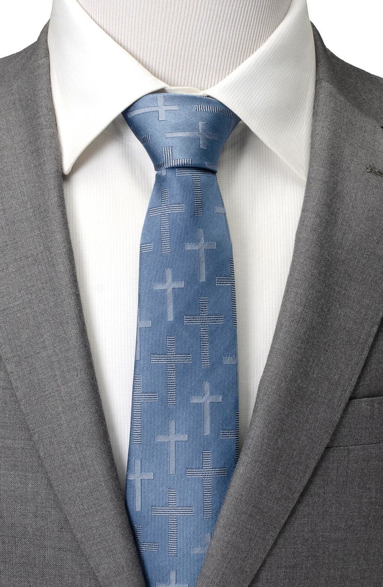 Cufflinks, Inc. Textured Cross Silk Tie, Alternate, color, Blue