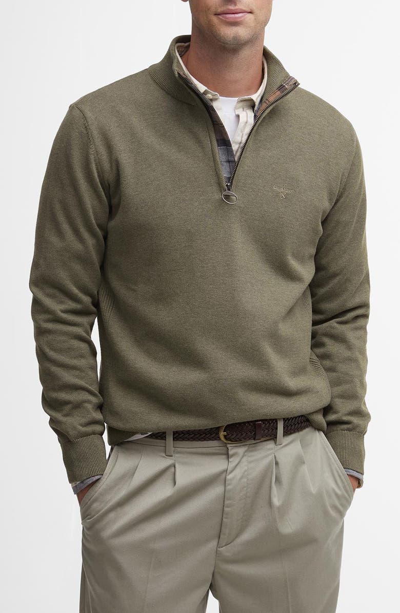 Barbour Cotton Half Zip Sweater, Main, color, 