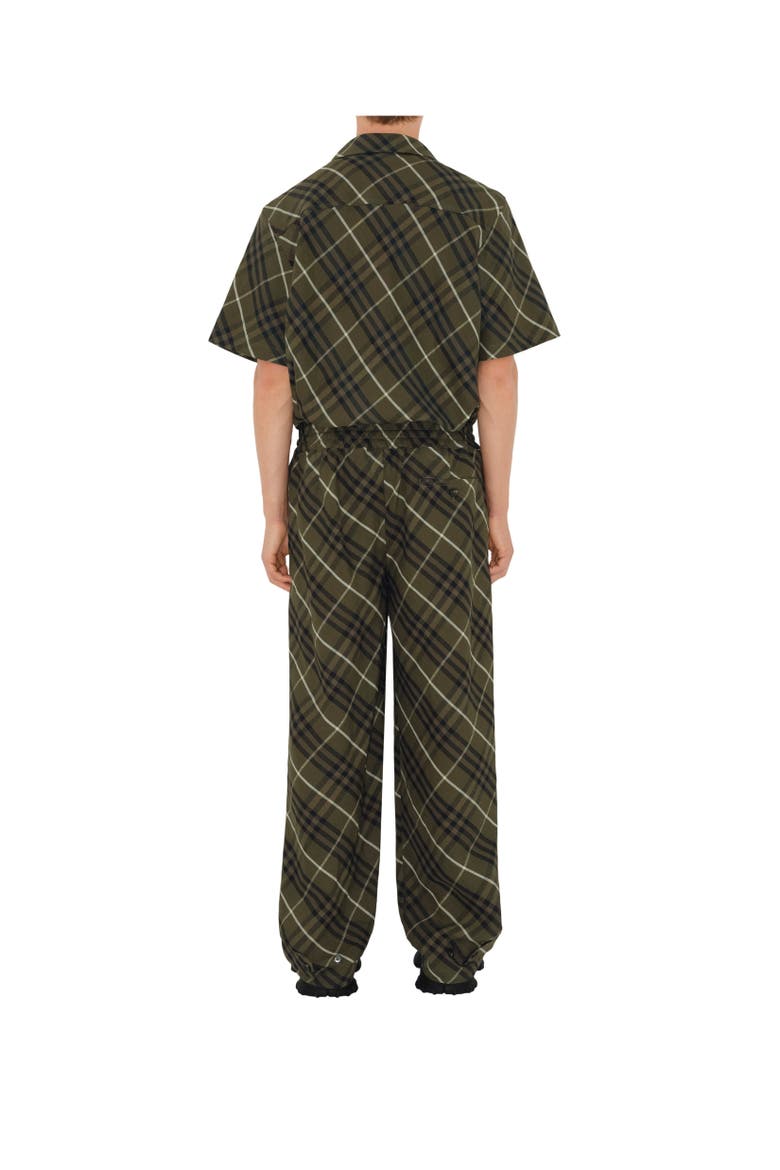 Check Linen Tailored Trousers, Alternate, color, Olive