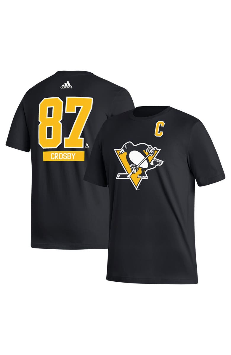 adidas Men's adidas Sidney Crosby Black Pittsburgh Penguins Fresh Name & Number T-Shirt, Alternate, color,