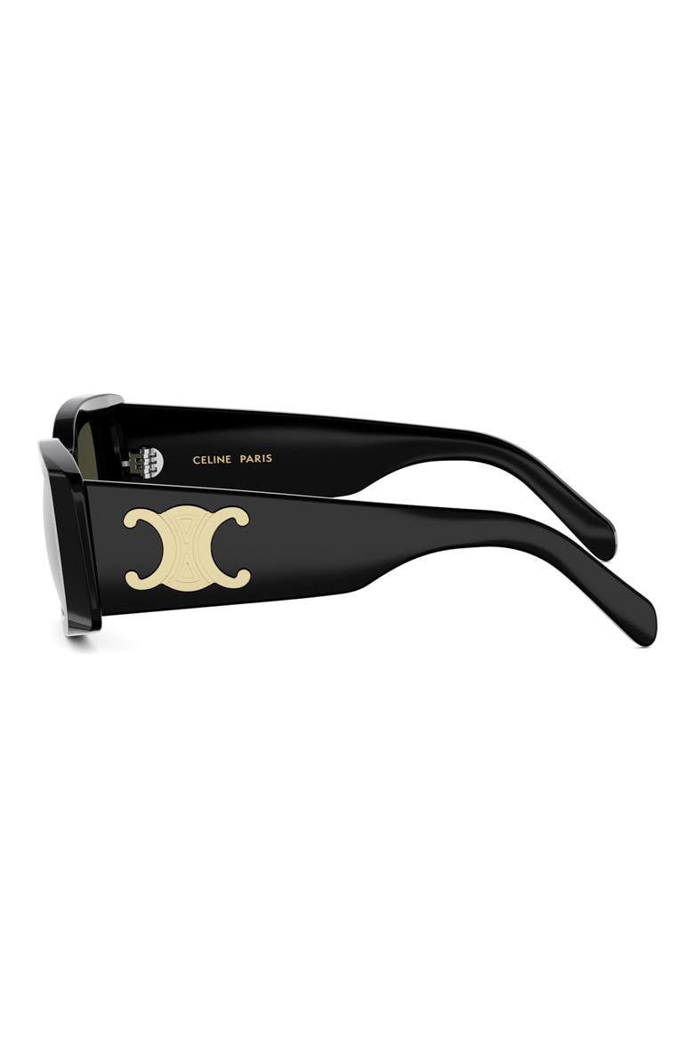 Maxi Triomphe 53mm Rectangular Sunglasses, Alternate, color, SHINY BLACK / SMOKE/ GOLD